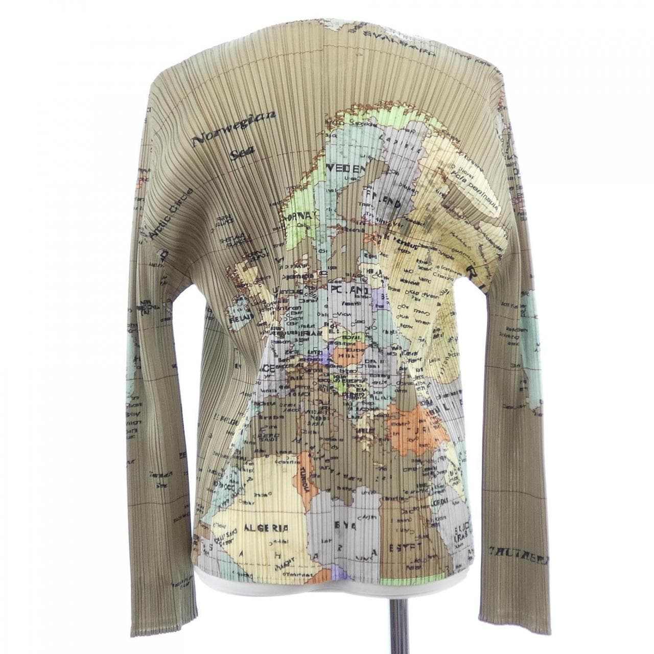 プリーツプリーズ PLEATS PLEASE WORLD MAP 世界地図 PP81-J0594 7563012 カーディガン