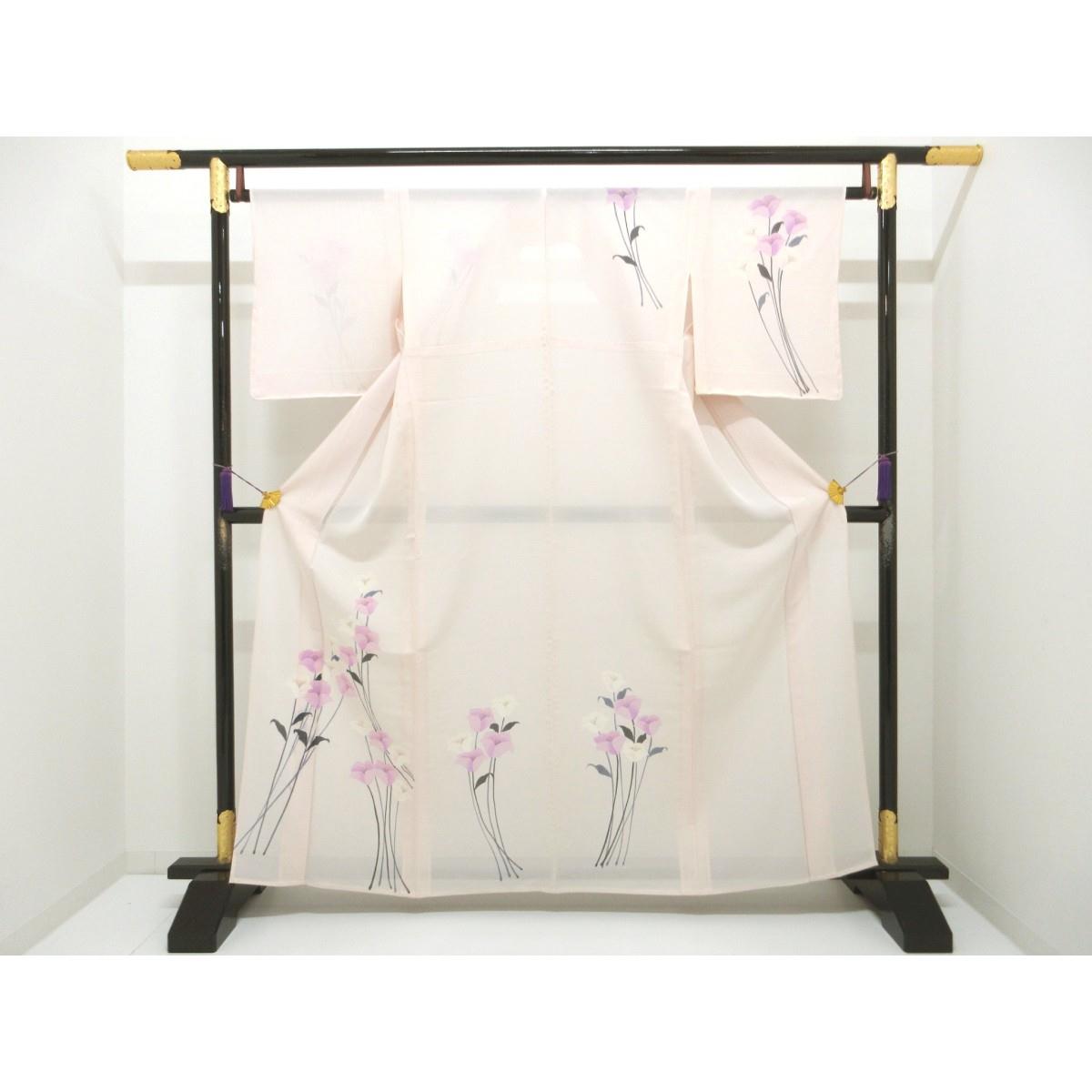 【未使用品】単衣　駒絽訪問着　友禅加工