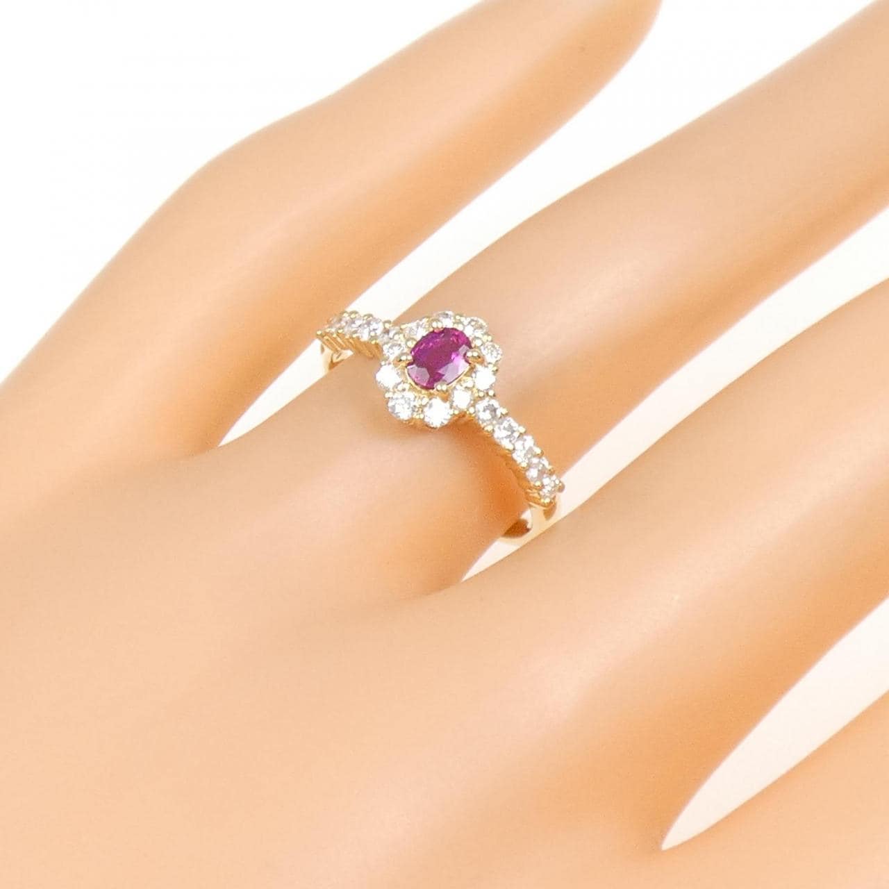 K18YG ルビー リング 0.23CT