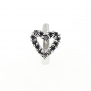 K10WG ハート ダイヤモンド ピアス 0.09CT 片耳