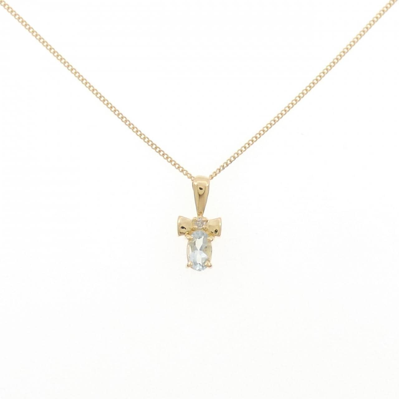 K18YG アクアマリン ネックレス