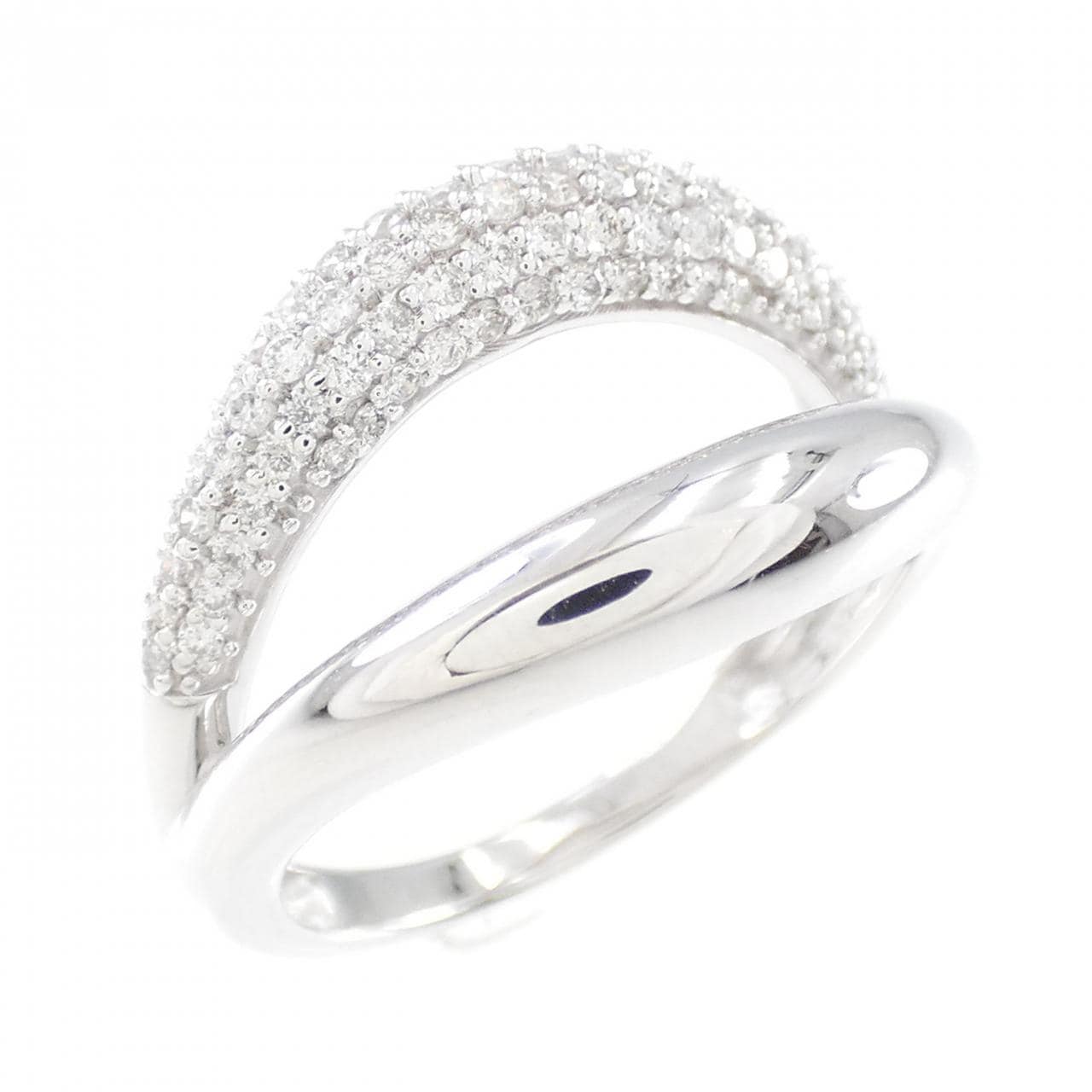 【新品】K18WG パヴェ ダイヤモンド リング 0.47CT