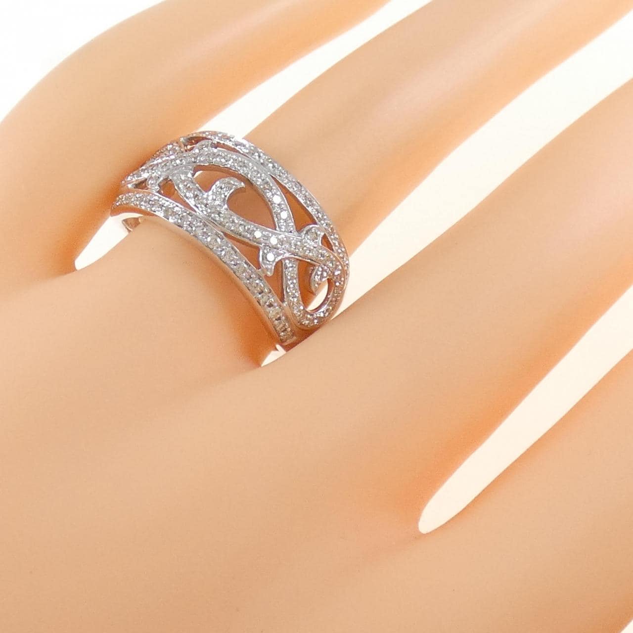 K18WG ダイヤモンド リング 0.45CT