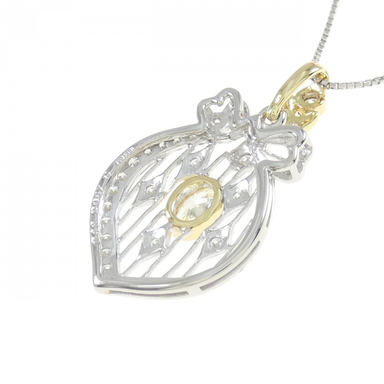 PT900/K18YG/PT850 ダイヤモンド ネックレス 0.46CT