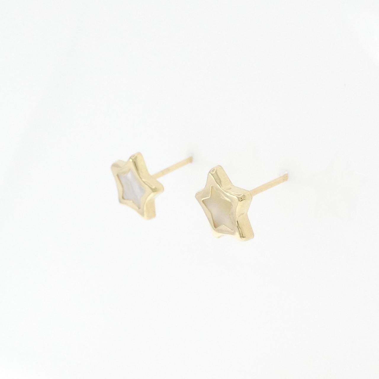 【新品】750YG スター マザーオブパール ピアス