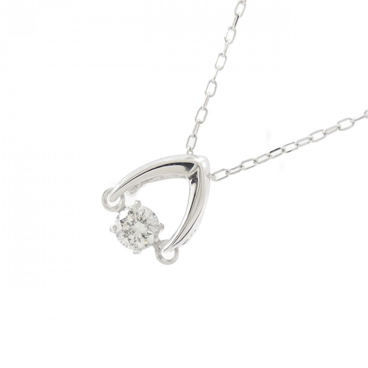 K18WG ダイヤモンド ネックレス 0.10CT