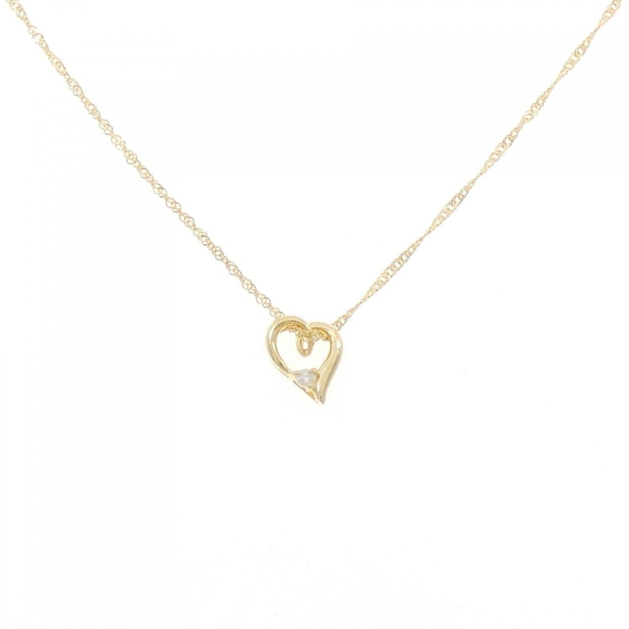 K18YG ハート ダイヤモンド ネックレス 0.02CT