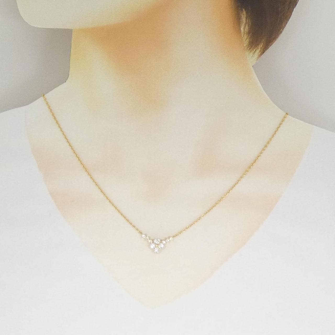 K18YG フラワー ダイヤモンド ネックレス 0.63CT