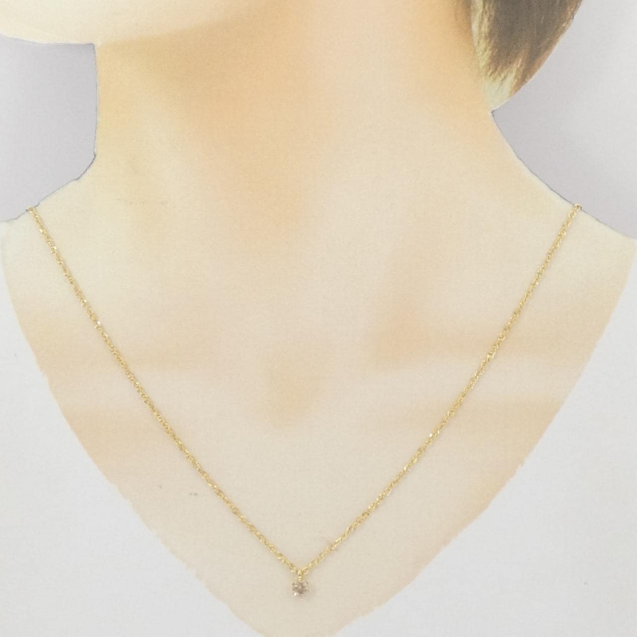 K18YG ソリティア ダイヤモンド ネックレス 0.30CT