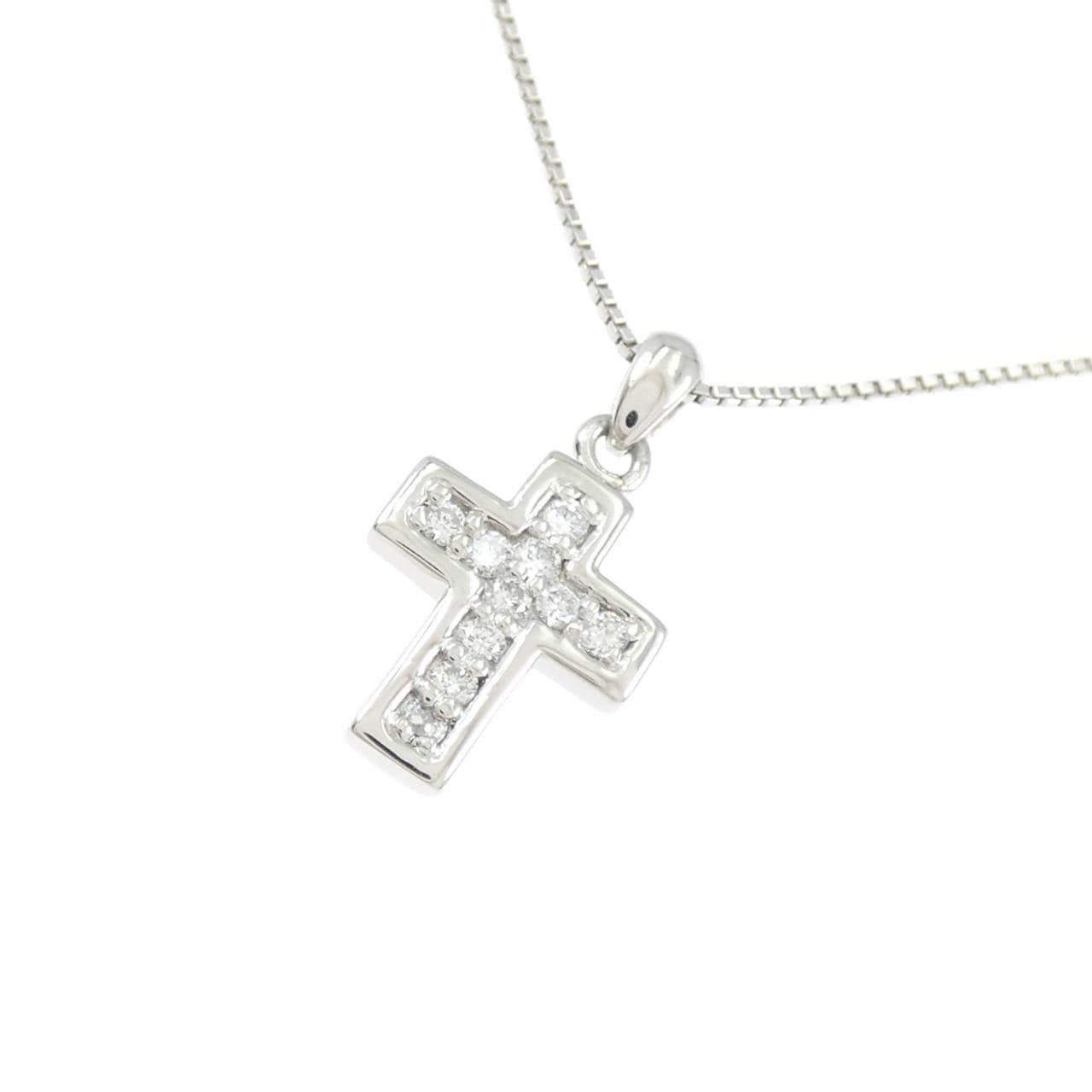 PT900/PT850 クロス ダイヤモンド ネックレス 0.13CT