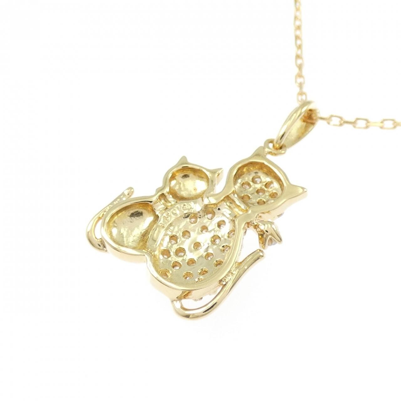 K18YG キャット ダイヤモンド ネックレス 0.18CT
