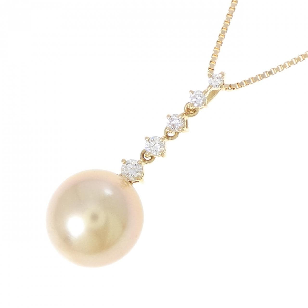 K18YG 白蝶パール ネックレス 11.5mm