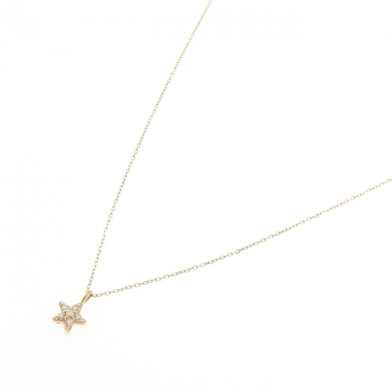 K18YG スター ダイヤモンド ネックレス 0.03CT