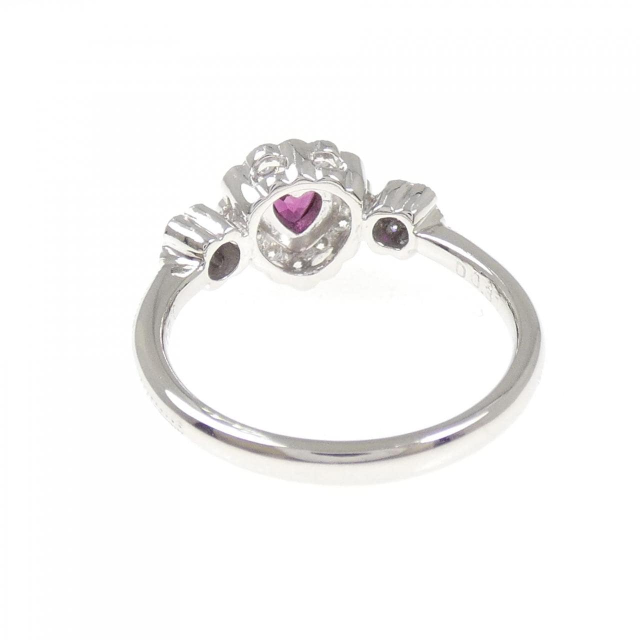 PT900 ハート ルビー リング 0.23CT