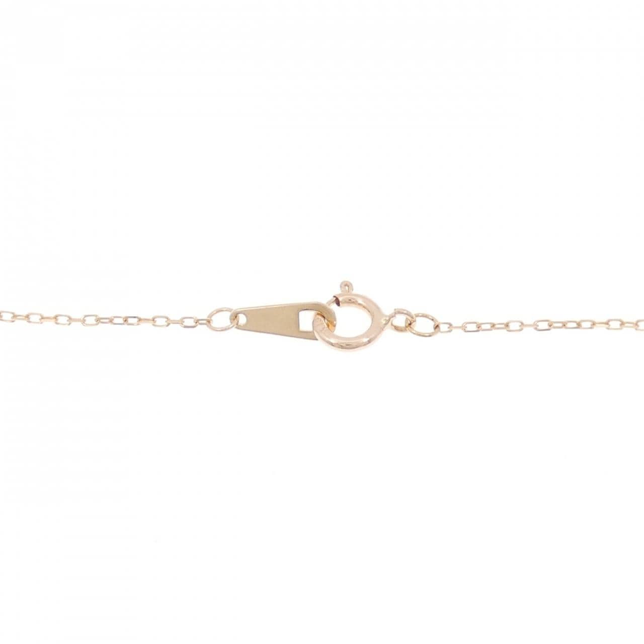 K10PG ハート×フラワー サファイヤ ネックレス