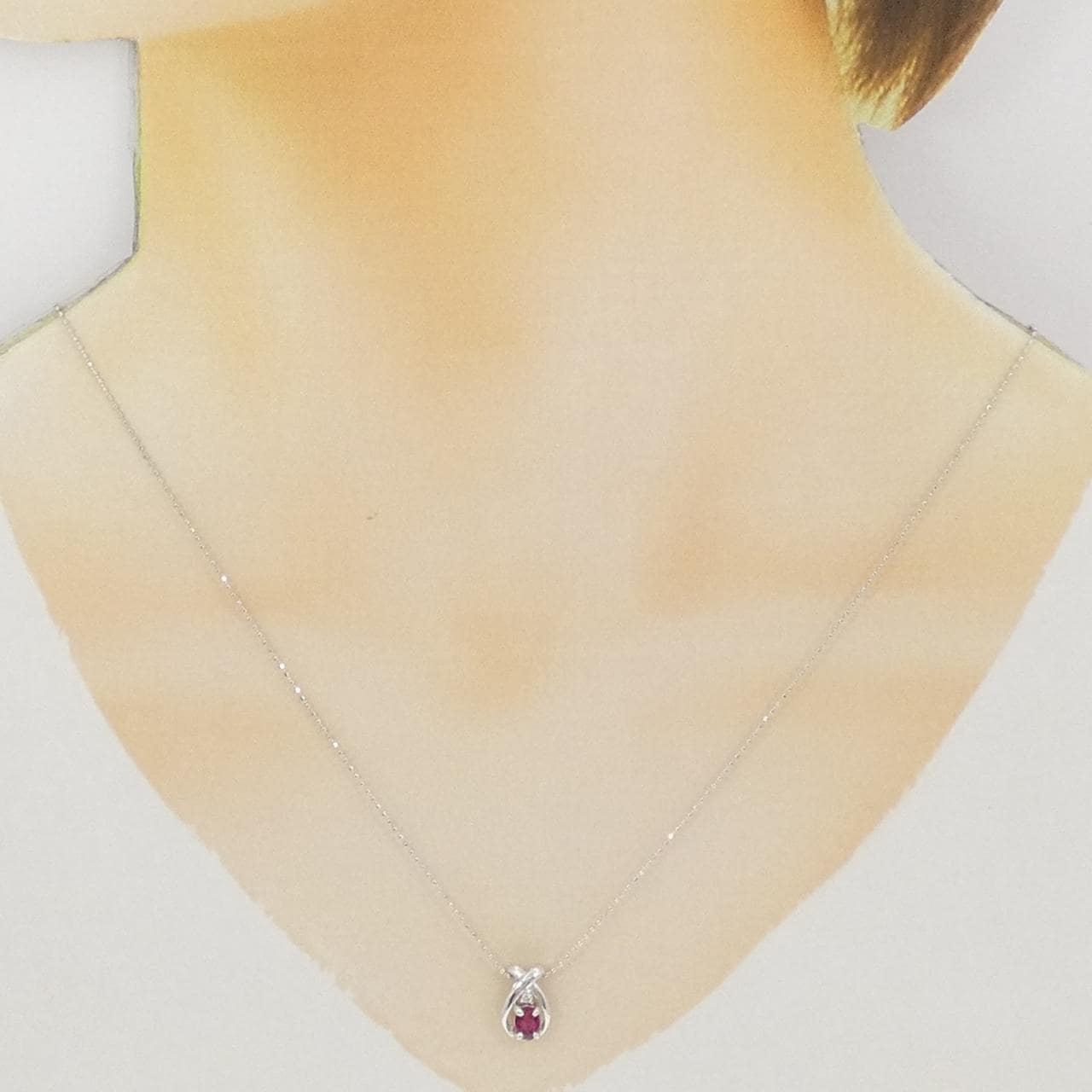 K18WG ルビー ネックレス 0.31CT