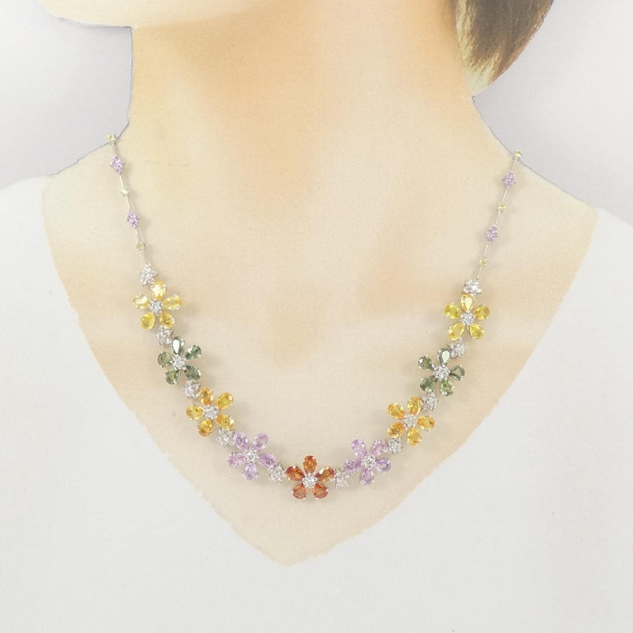 750WG サファイヤ ネックレス 23.58CT