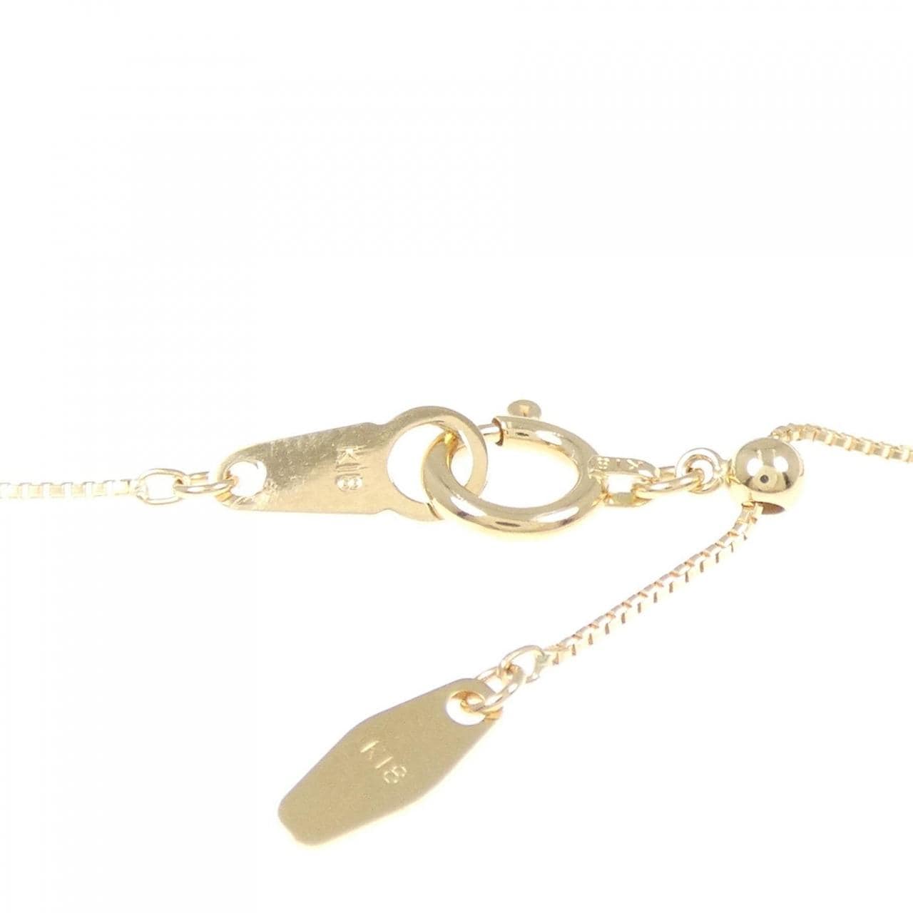 K18YG バタフライ ダイヤモンド ネックレス 0.01CT