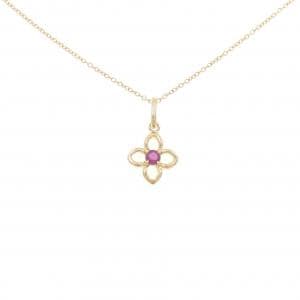 K18YG フラワー ルビー ネックレス