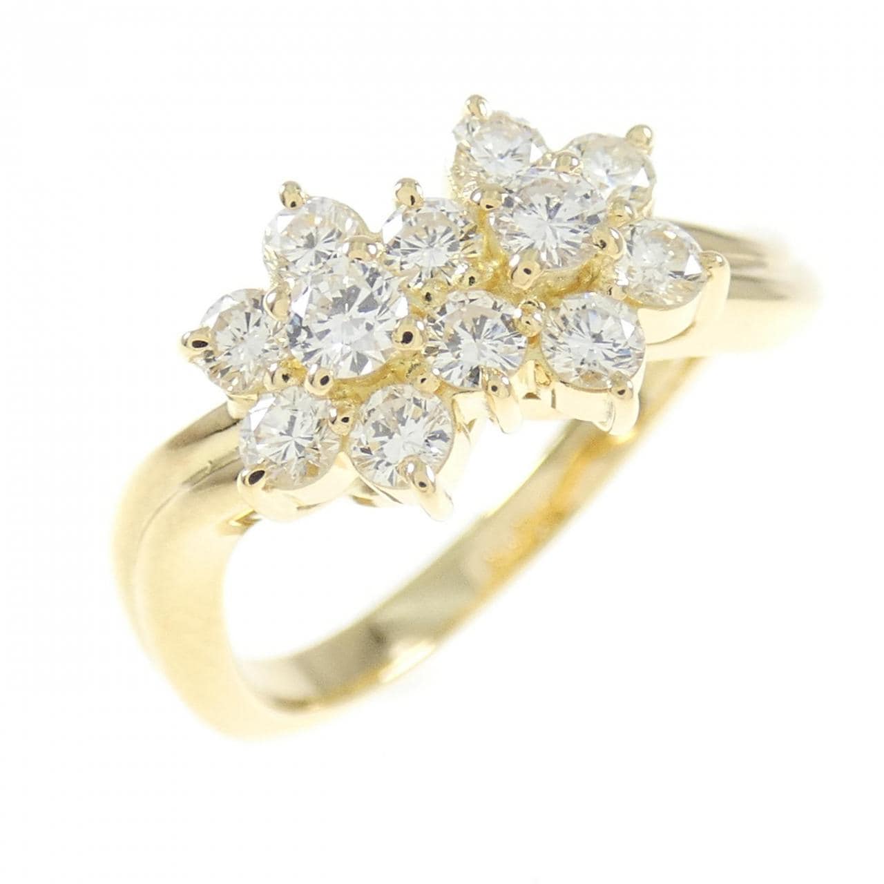 K18YG フラワー ダイヤモンド リング 0.57CT