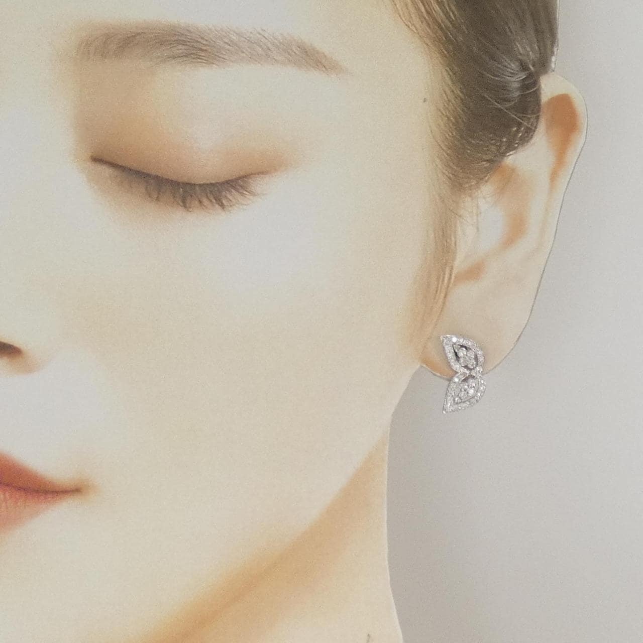 PT900/K14WG ダイヤモンド ピアス 0.50CT