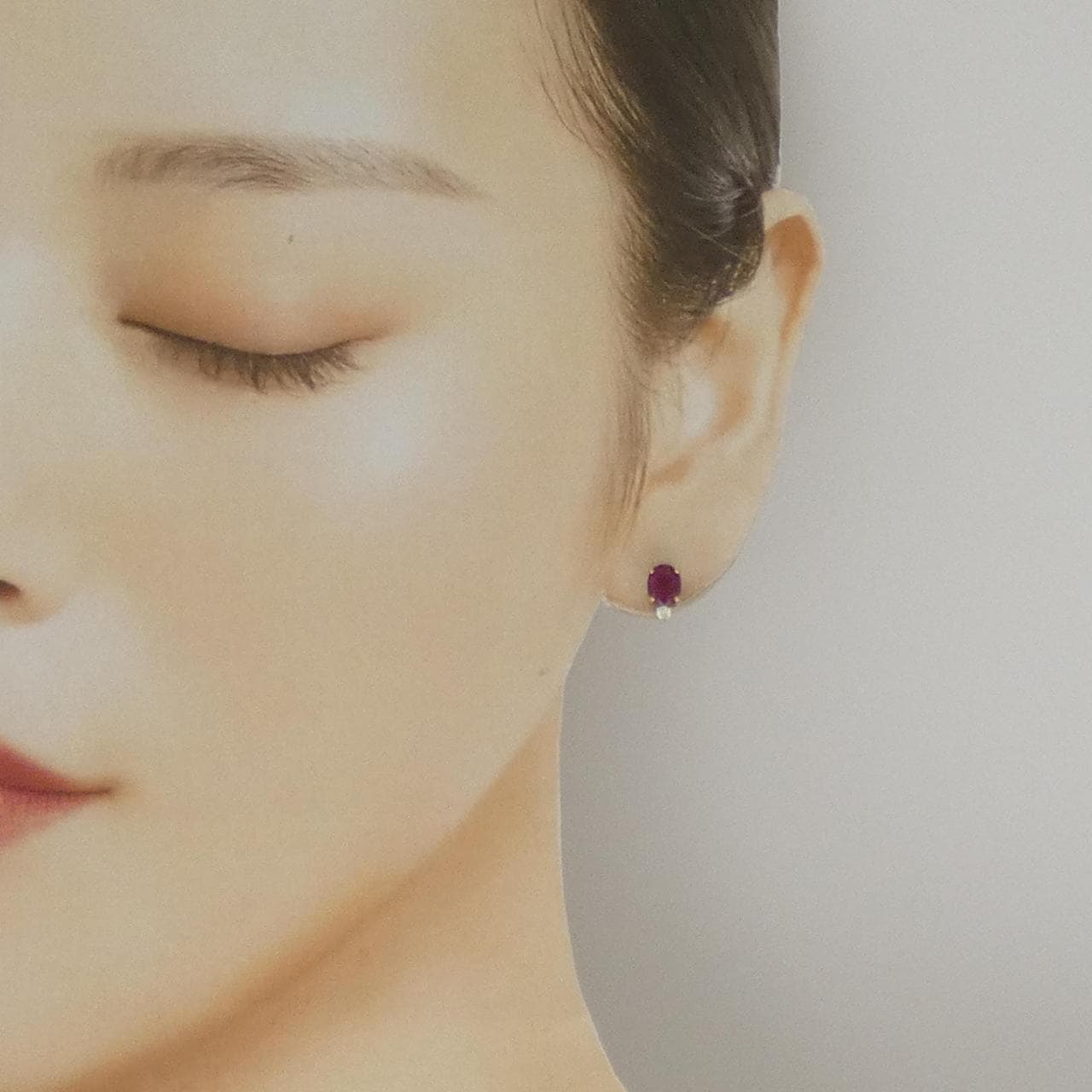 K18YG ルビー ピアス