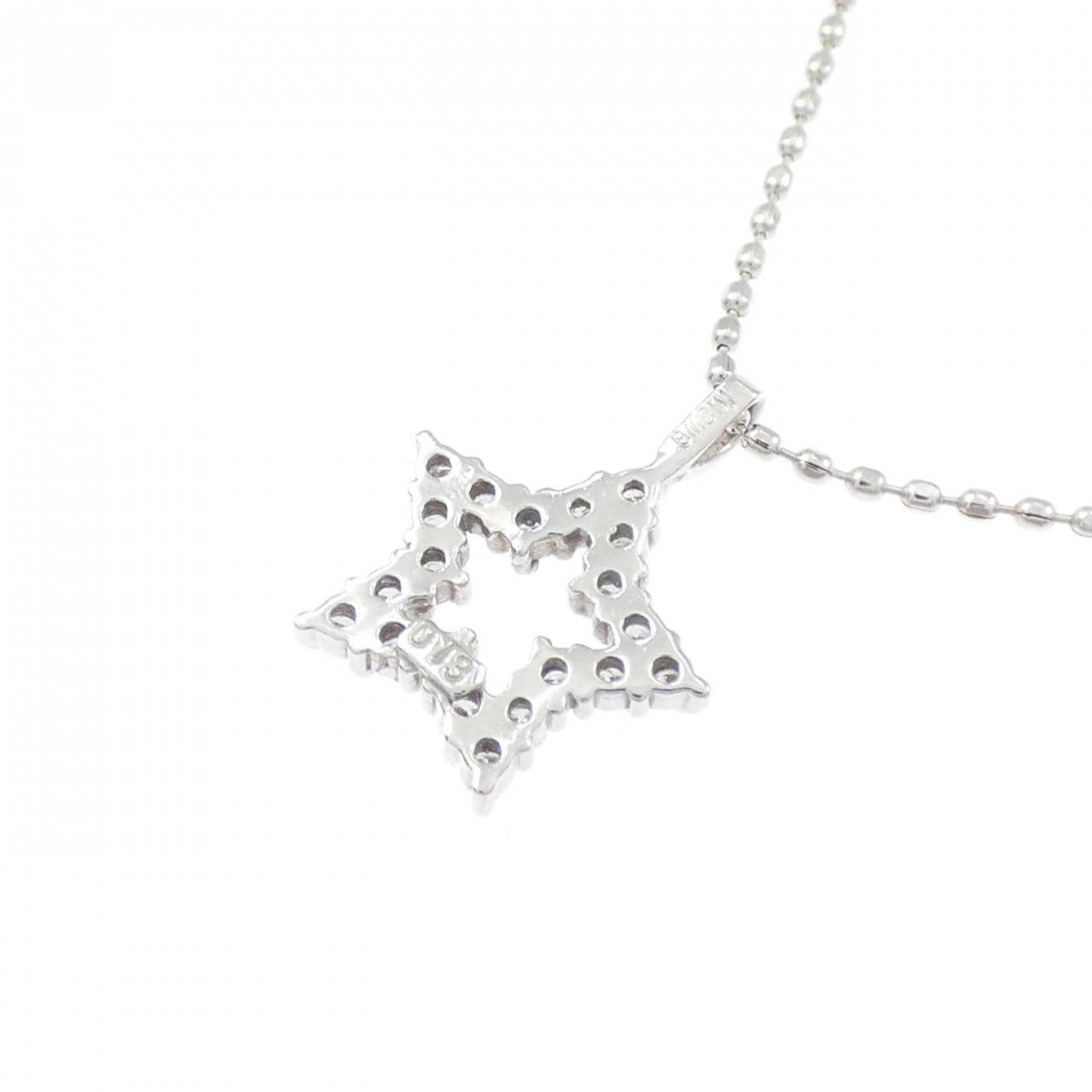 K18WG スター ダイヤモンド ネックレス 0.13CT