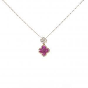 K18YG フラワー ルビー ネックレス 0.71CT