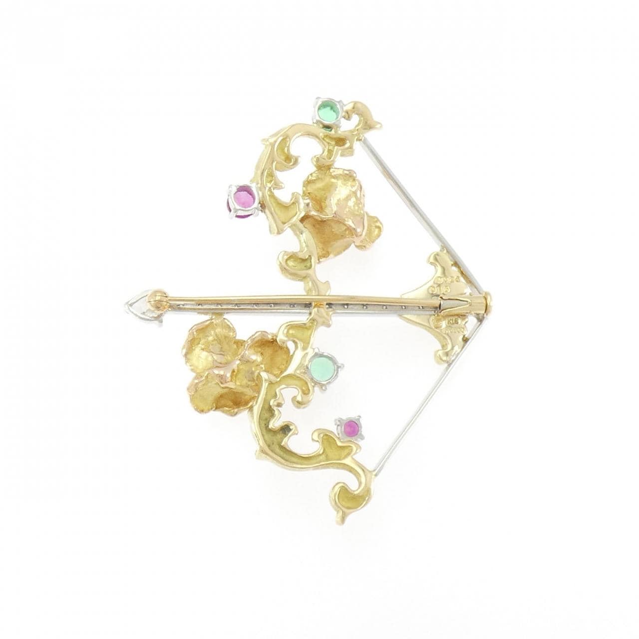 イワクラコウジ カラーストーン ブローチ