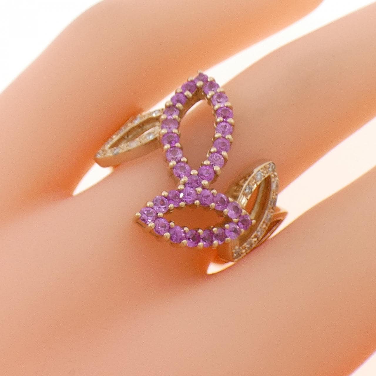 K18PG サファイヤ リング 0.85CT