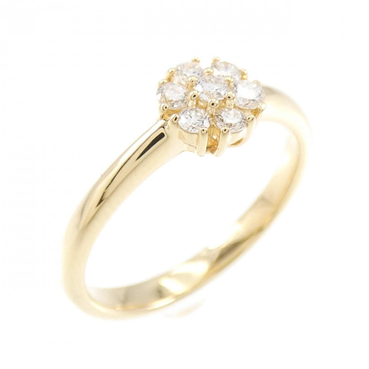 [Remake] K18YG Flower Diamond Ring 0.15CT