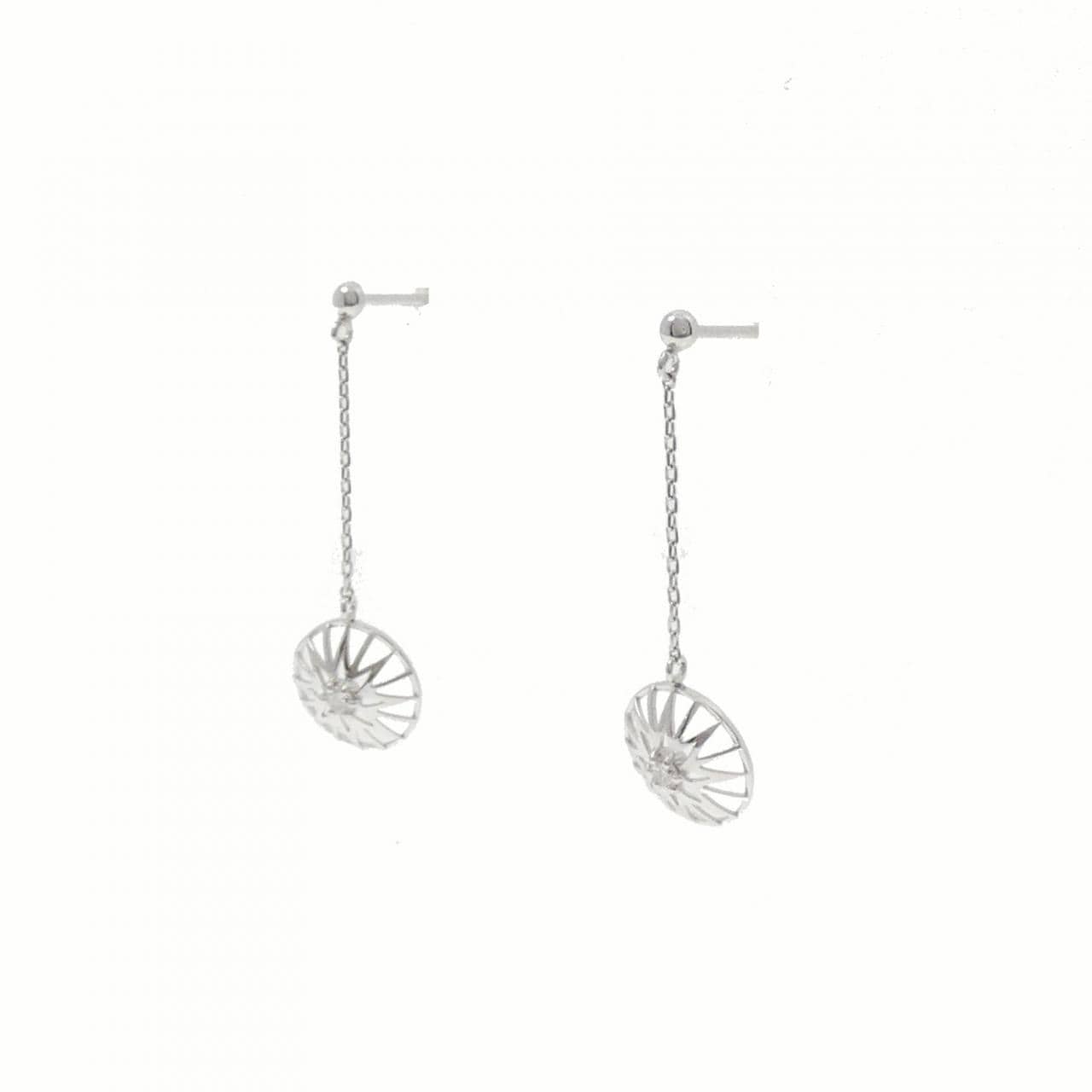【新品】K10WG ダイヤモンド ピアス 0.04CT