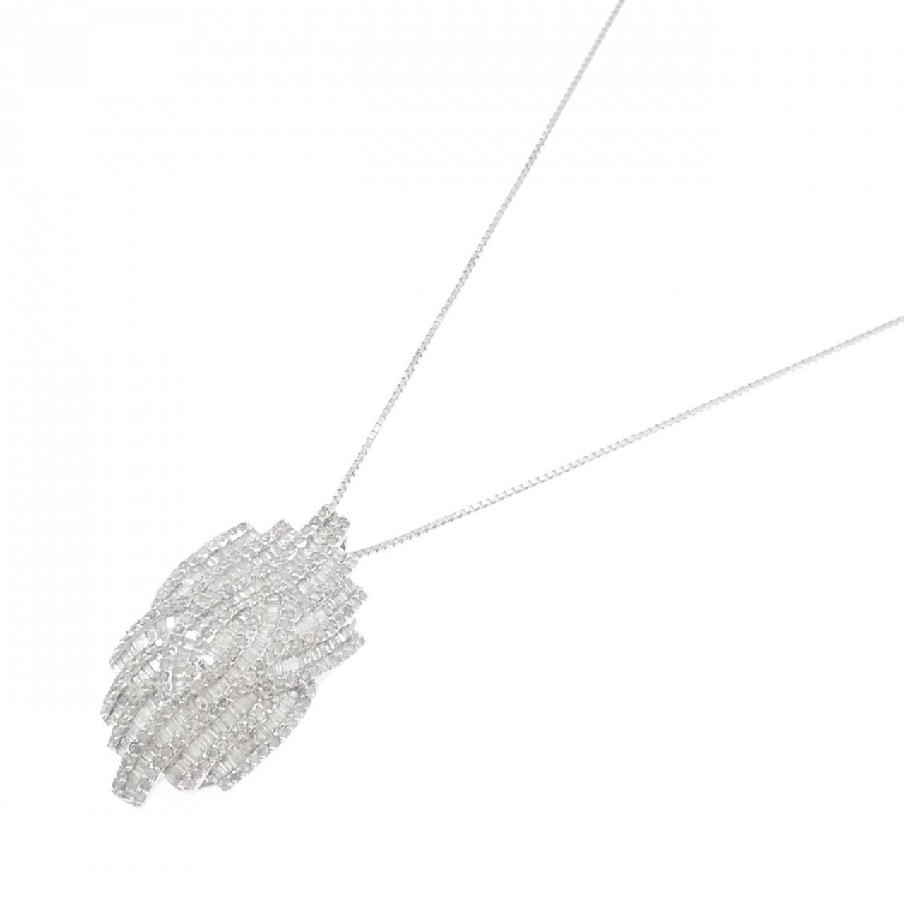 K18WG ダイヤモンド ネックレス 4.00CT
