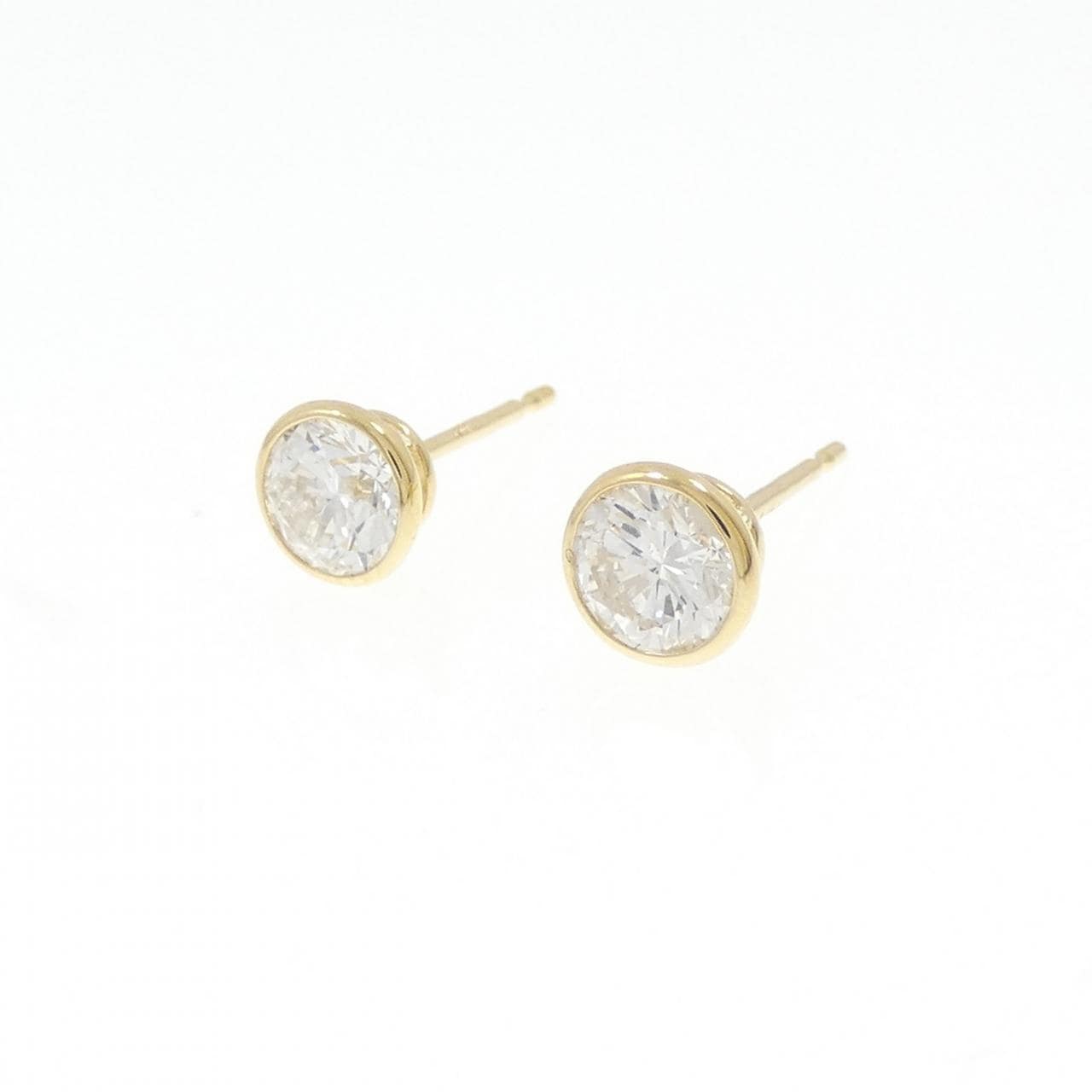 [再加工款] K18YG/ST钻石耳环 0.458CT 0.474CT GH I1 VG