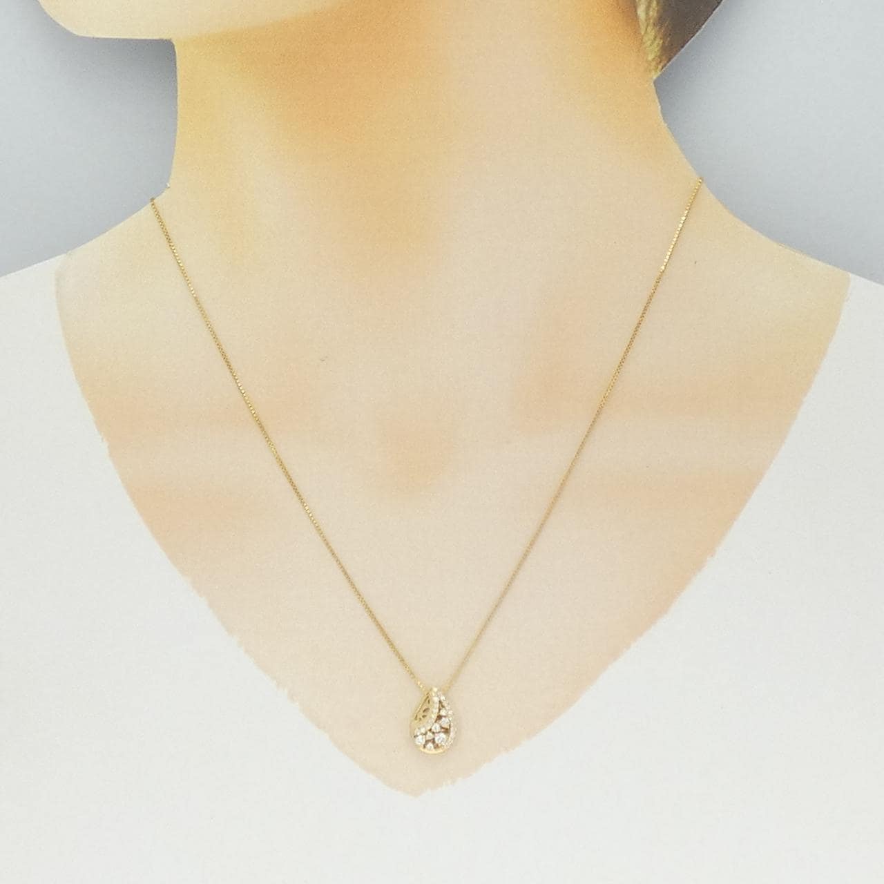 K18YG ダイヤモンド ネックレス 0.22CT