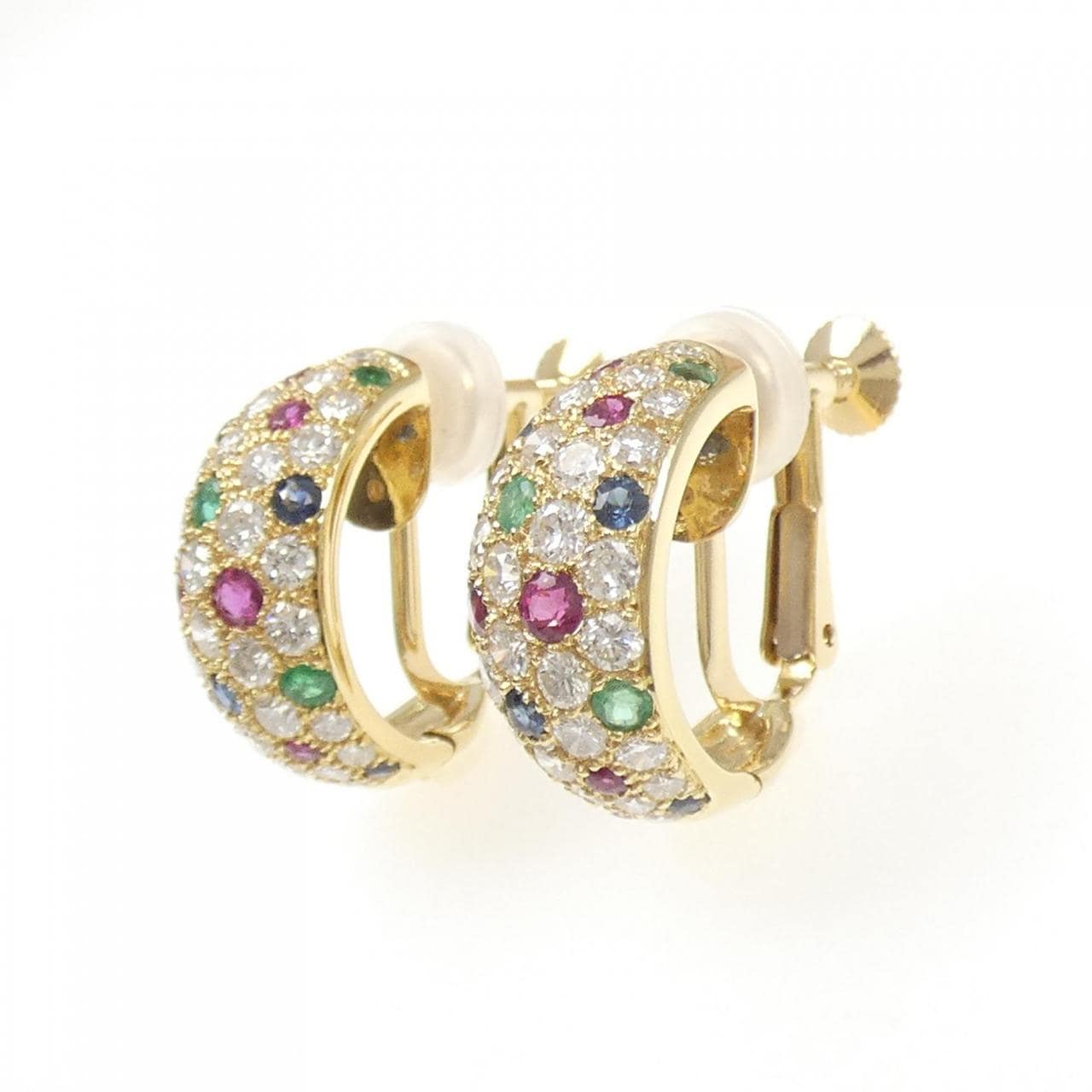 K18YG カラーストーン イヤリング