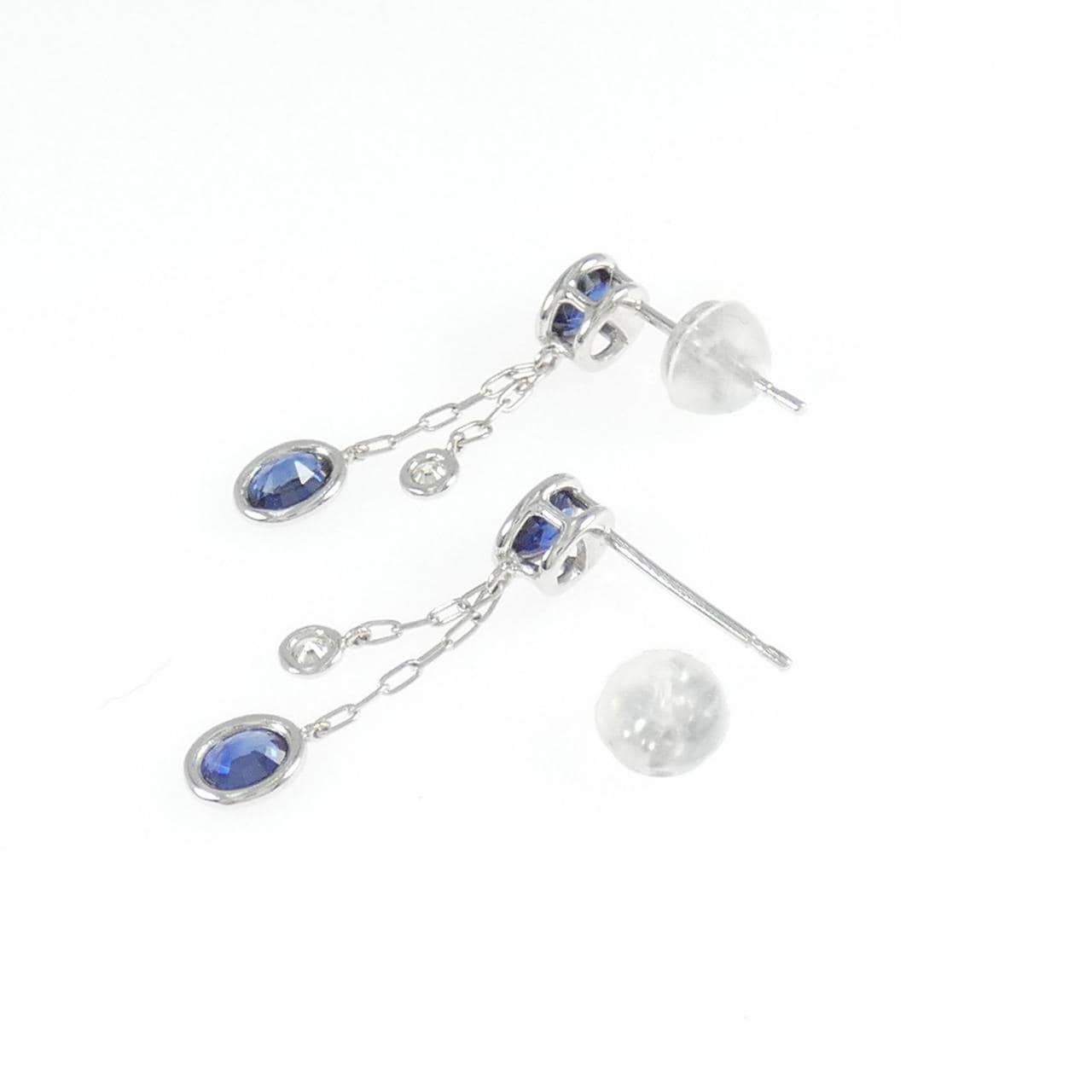 K18WG サファイヤ ピアス 0.72CT
