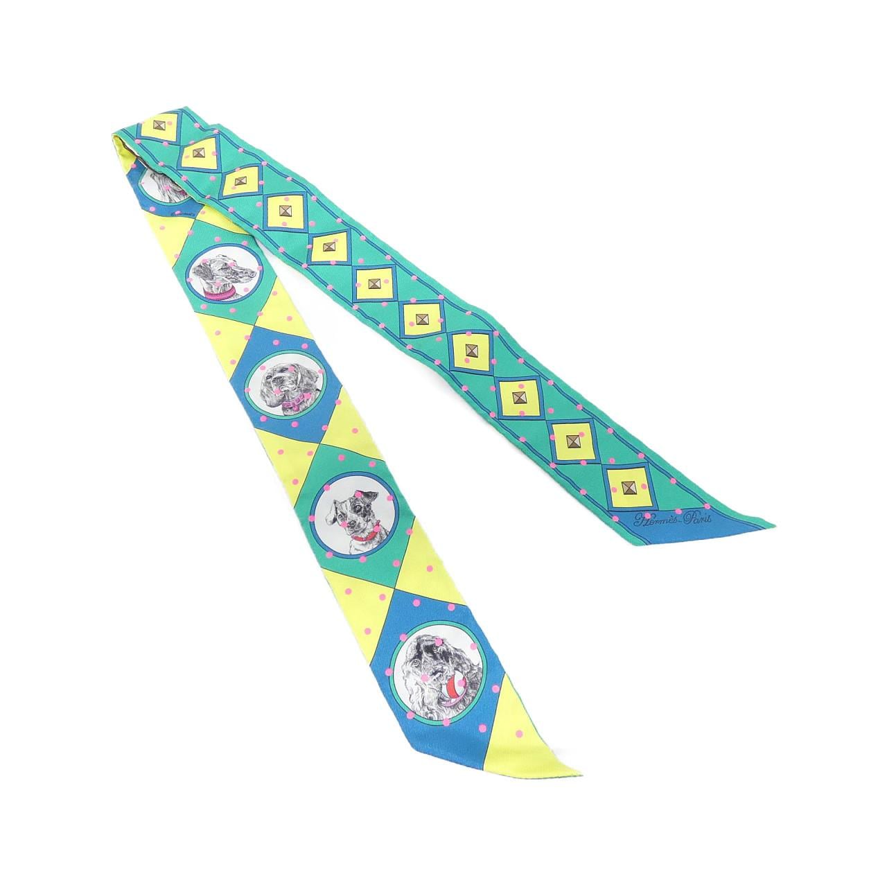 エルメス COLLIER ET CHIENS ツイリー プリュムティ 063603S スカーフ