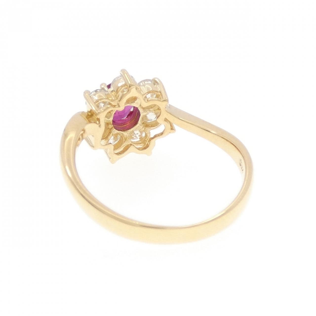 K18YG ルビー リング 0.45CT