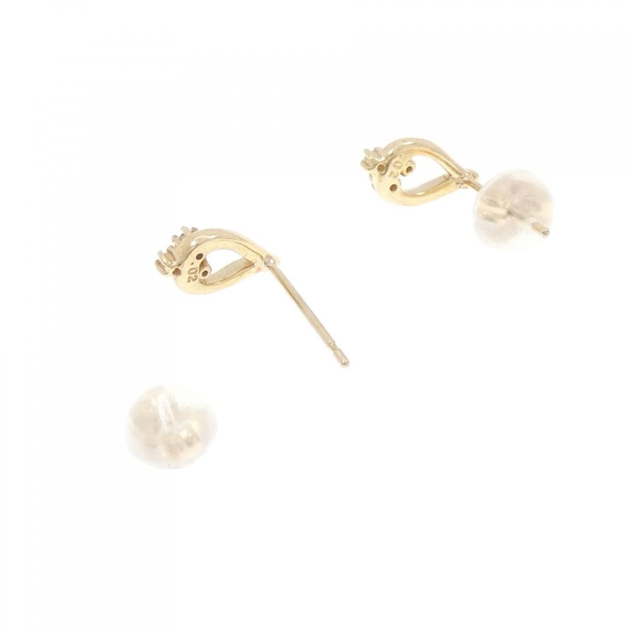 【新品】K10YG ダイヤモンド ピアス 0.04CT