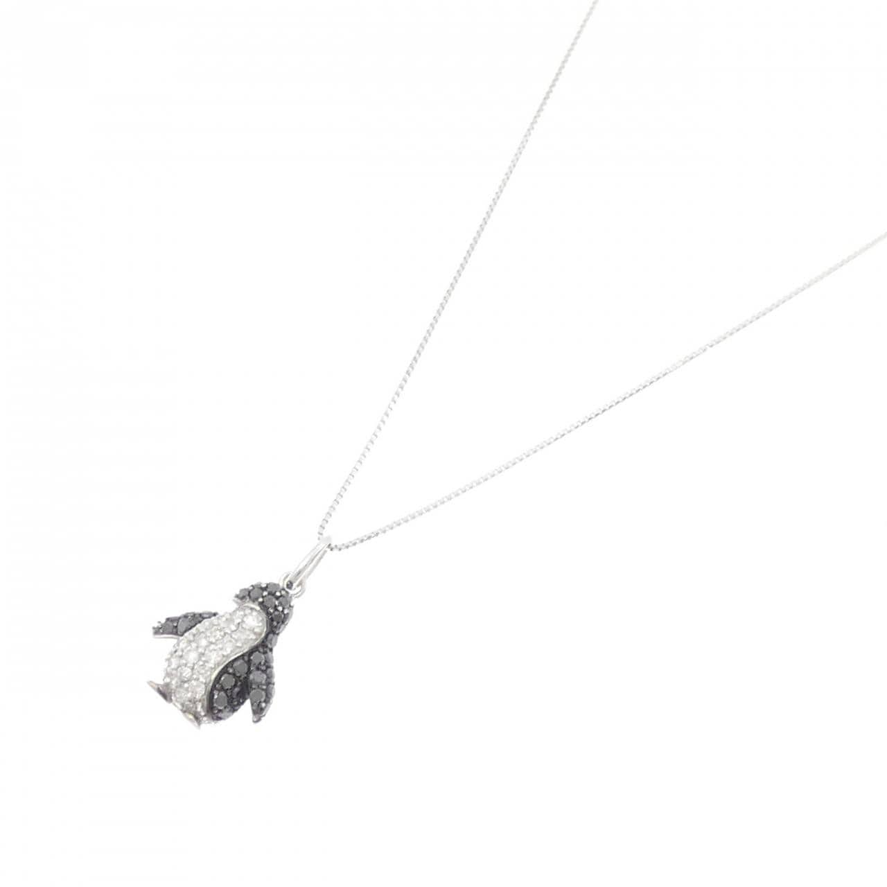 K18WG ペンギン ダイヤモンド ネックレス 0.41CT