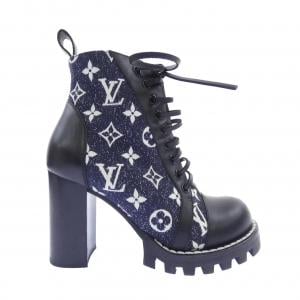 ルイヴィトン LOUIS VUITTON モノグラムデニム スタートレイルライン ブーツ