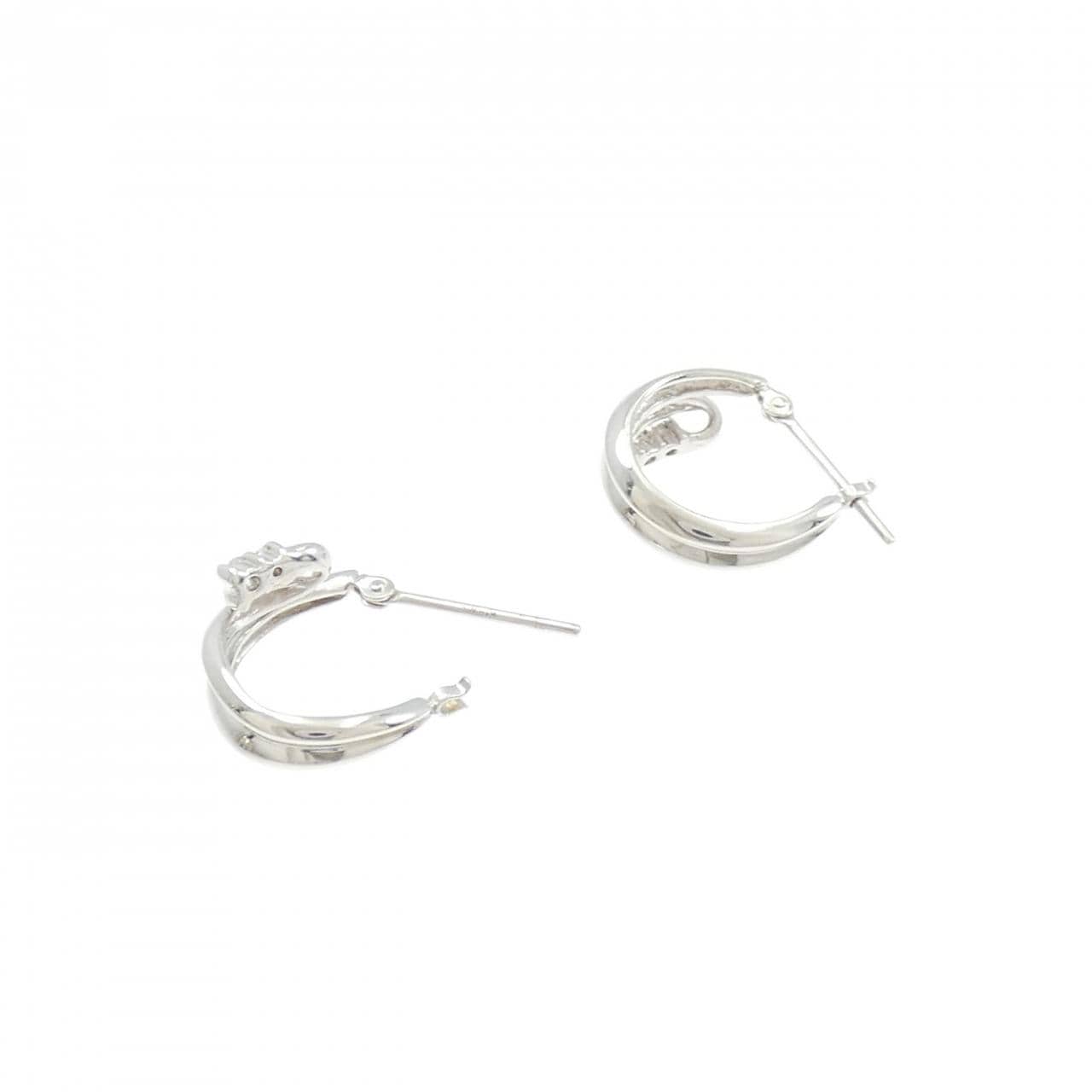 K18WG ダイヤモンド ピアス 0.10CT