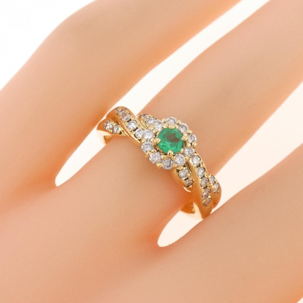 K18YG エメラルド リング 0.16CT