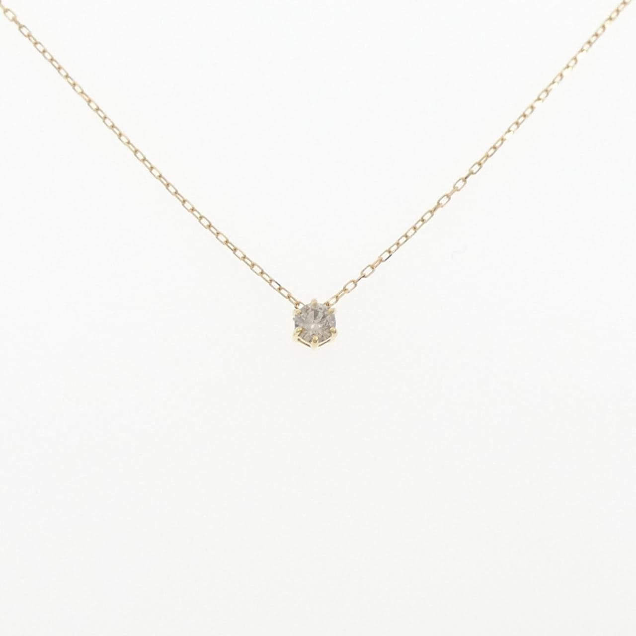 K18YG ソリティア ダイヤモンド ネックレス 0.16CT