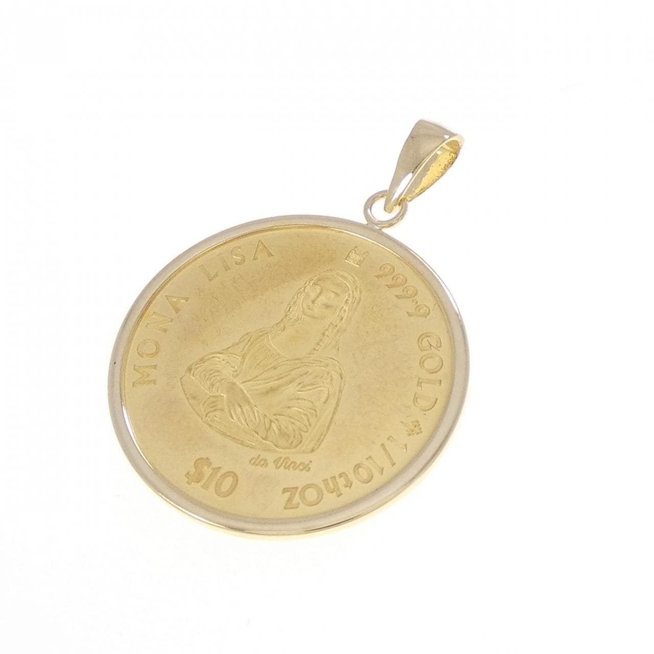 K18YG(枠) コイン ペンダント