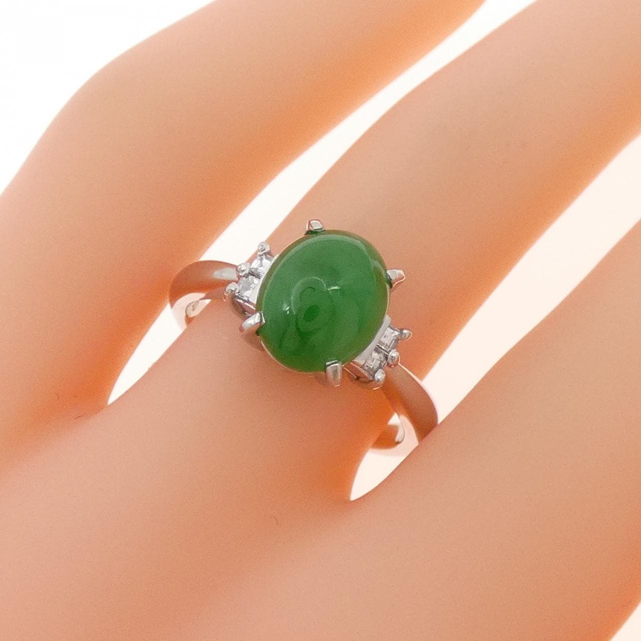 PT900 ヒスイ リング 2.42CT