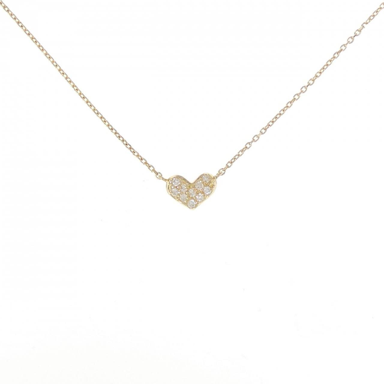 K18YG ハート ダイヤモンド ネックレス 0.08CT