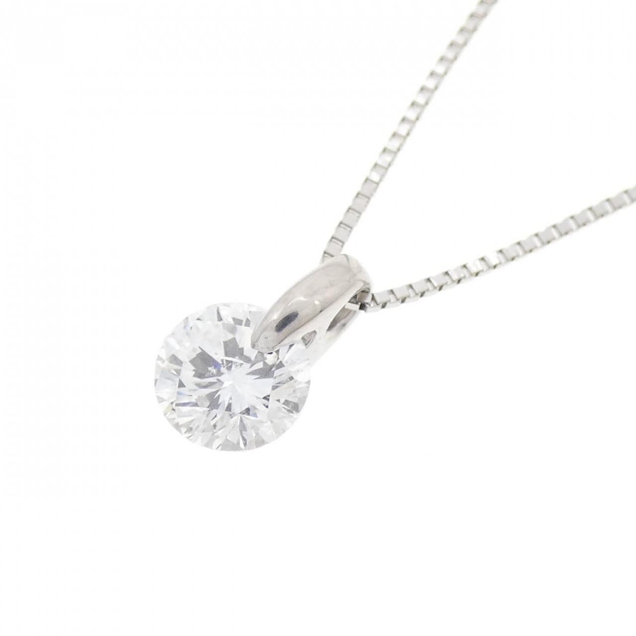 PT900/PT850 ソリティア ダイヤモンド ネックレス 0.72CT