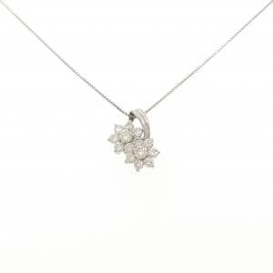 PT900/PT850 フラワー ダイヤモンド ネックレス 1.00CT